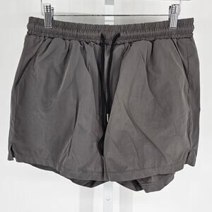 Coofandy Mens Sz L Lined Swim Trunks Swimsuit Taupe Gray 5" Inseam